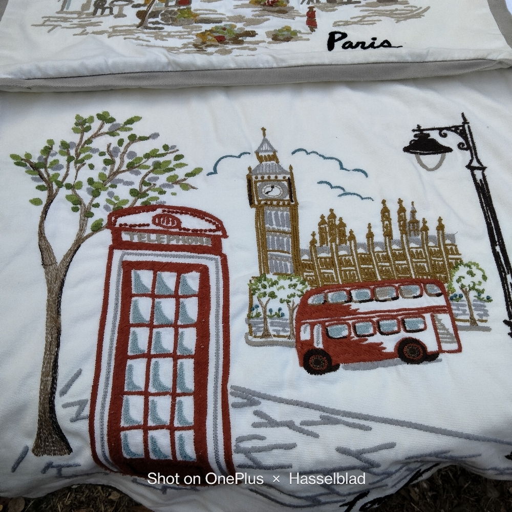 Pottery Barn London Embroidery Pillow Sham - Picture 2 of 6